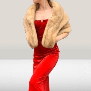 Mink Fur Stole: Handmade Elegant Brown Shawl, Winter Cape
