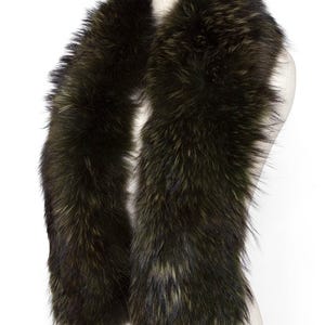 Genuine Fox Fur Scarf: Elegant Black Fur Stole, Vintage-Inspired Winter Accessory