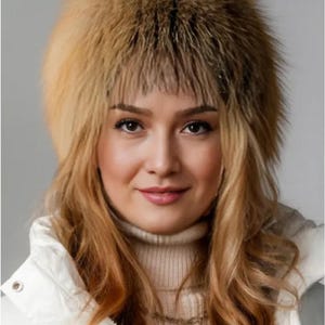 Luxurious Women’s Real Fox Fur Hat – Natural Golden Brown Russian Cossack Style Winter Hat | Genuine Fur Ushanka for Cold Weather Elegance