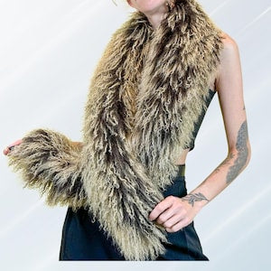 Mongolian Lamb Fur Collar: Ombre Boho Bridal Shawl
