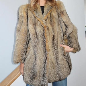Women Luxury Red Fox Mink Coat Oversized Mink Fox Fur Coat Natural 100% Real Outwear Coat
