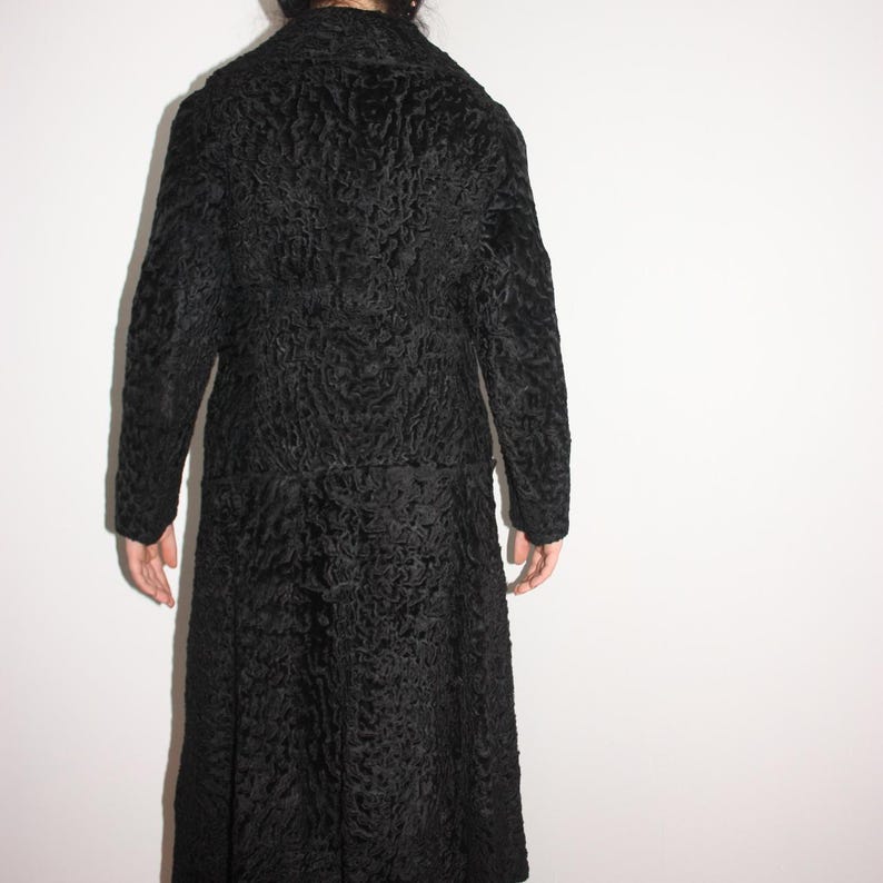 Black Astrakhan Fur Coat: Women's Persian Lamb Overcoat