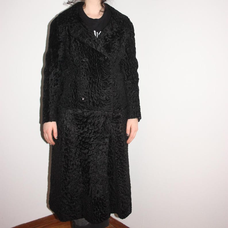 Black Astrakhan Fur Coat: Women's Persian Lamb Overcoat