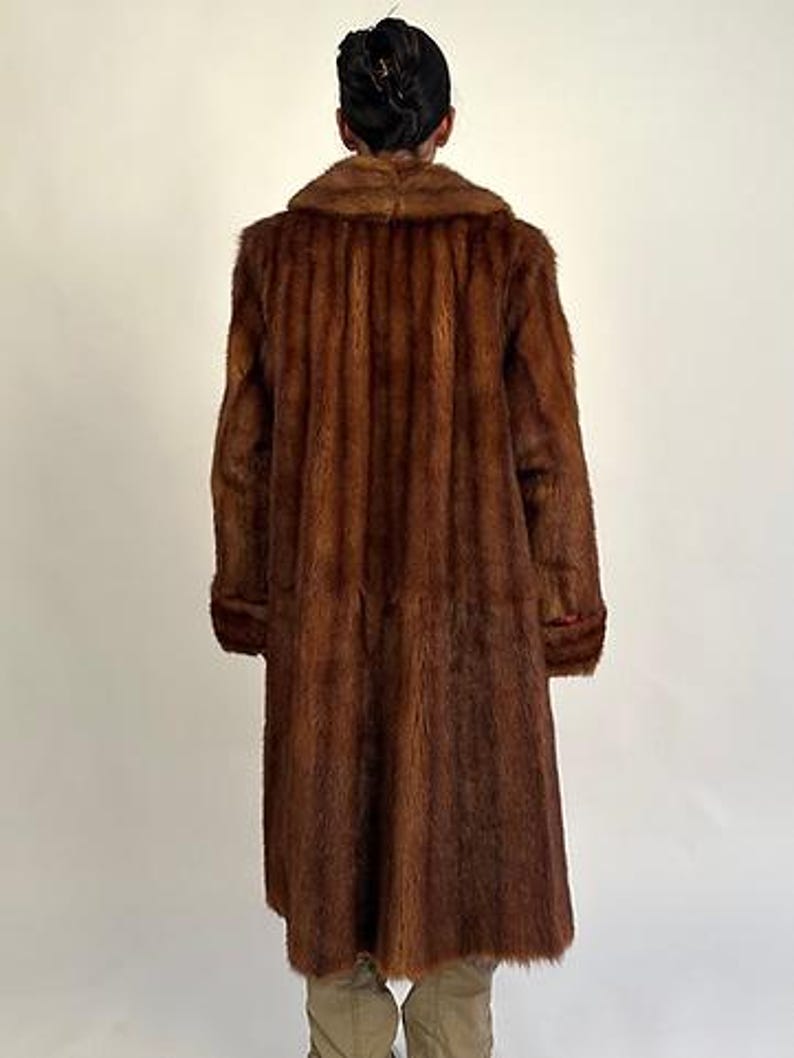 Vintage Brown Mink Fur Coat - Women's Full-Length Real Fur