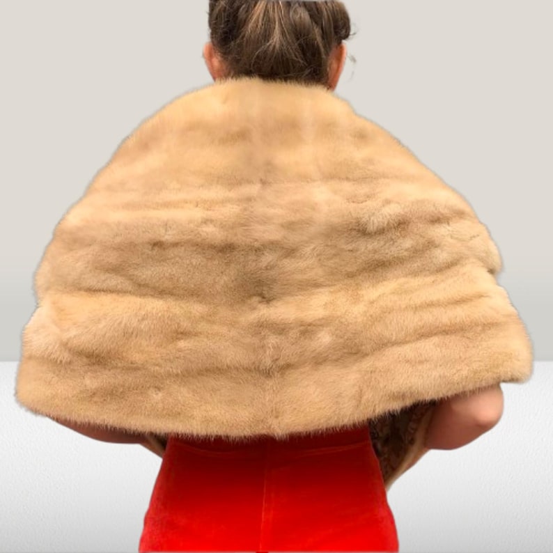Mink Fur Stole: Handmade Elegant Brown Shawl, Winter Cape