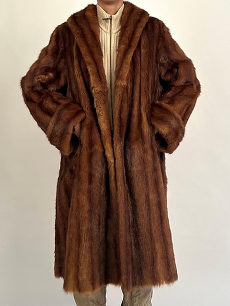 Vintage Brown Mink Fur Coat - Women's Full-Length Real Fur
