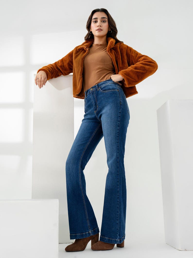 Brown Faux Mink Fur Cropped Jacket: Elegant Women's Coat