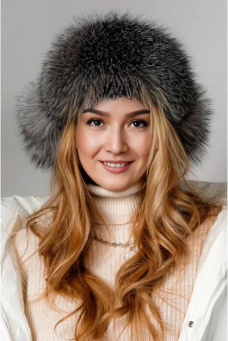 Real Silver Fox Fur Ushanka: Women's Winter Trapper Hat