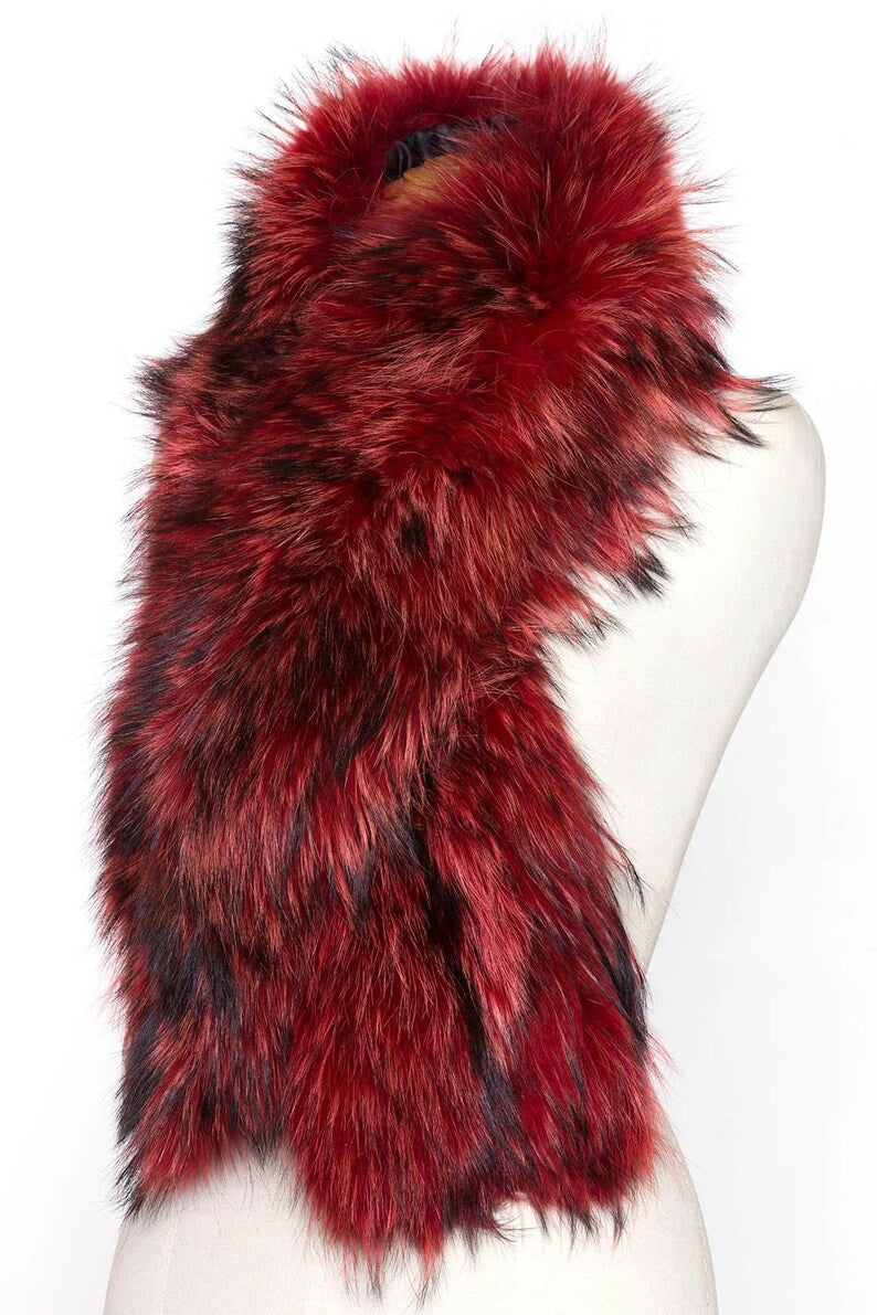 Genuine Red Fox Fur Stole: Luxury Shoulder Shawl Scarf