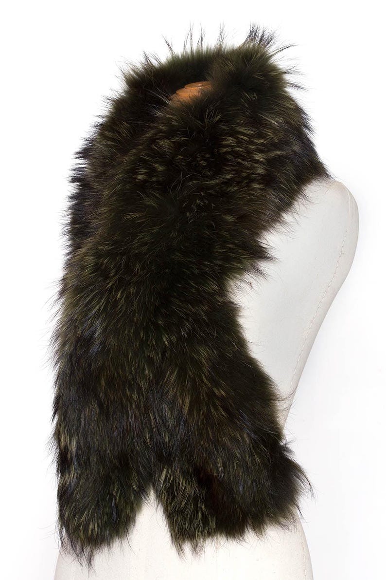 Genuine Fox Fur Scarf: Elegant Black Fur Stole, Vintage-Inspired Winter Accessory
