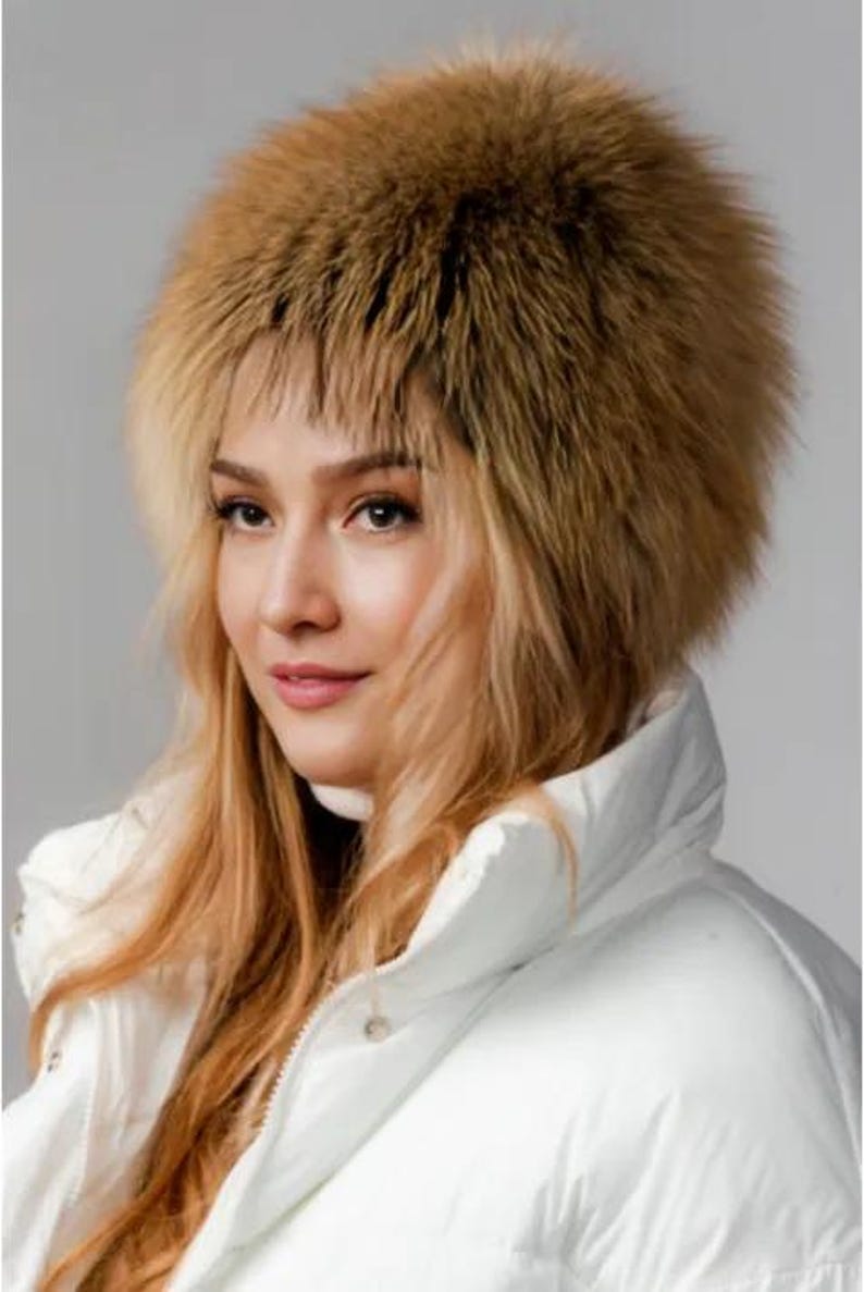 Luxurious Women’s Real Fox Fur Hat – Natural Golden Brown Russian Cossack Style Winter Hat | Genuine Fur Ushanka for Cold Weather Elegance