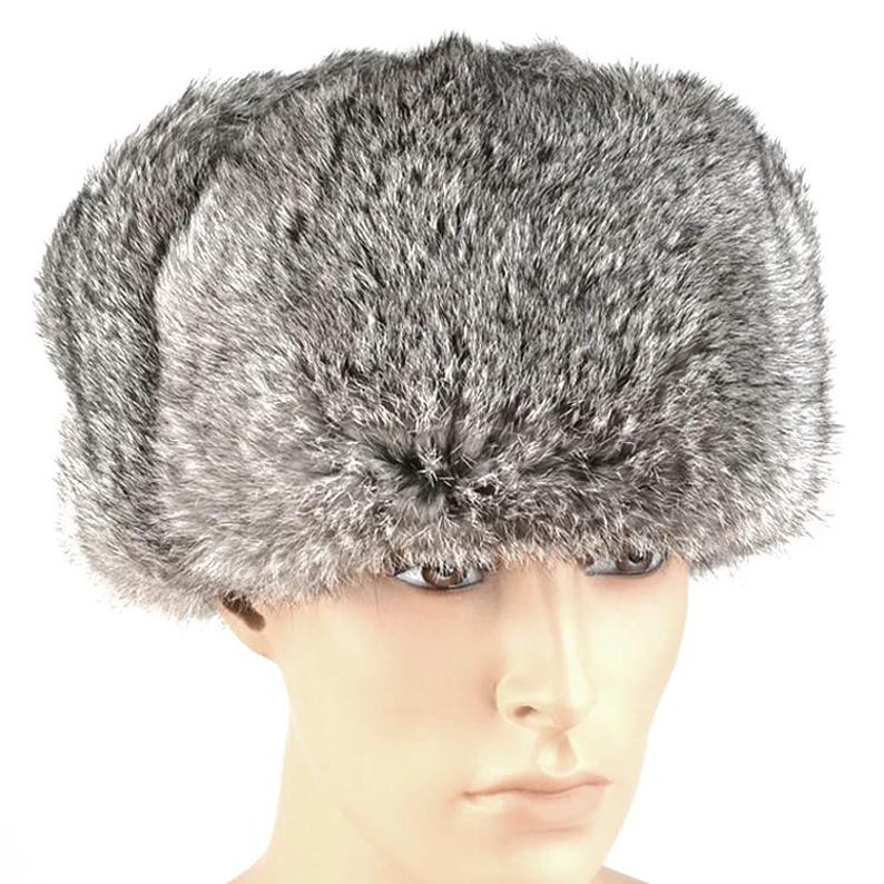 Real Rabbit Fur Trapper Hat – Genuine Fur Winter Hat with Ear Flaps for Men & Women – Warm Russian Ushanka Hat – Cold Weather Gear