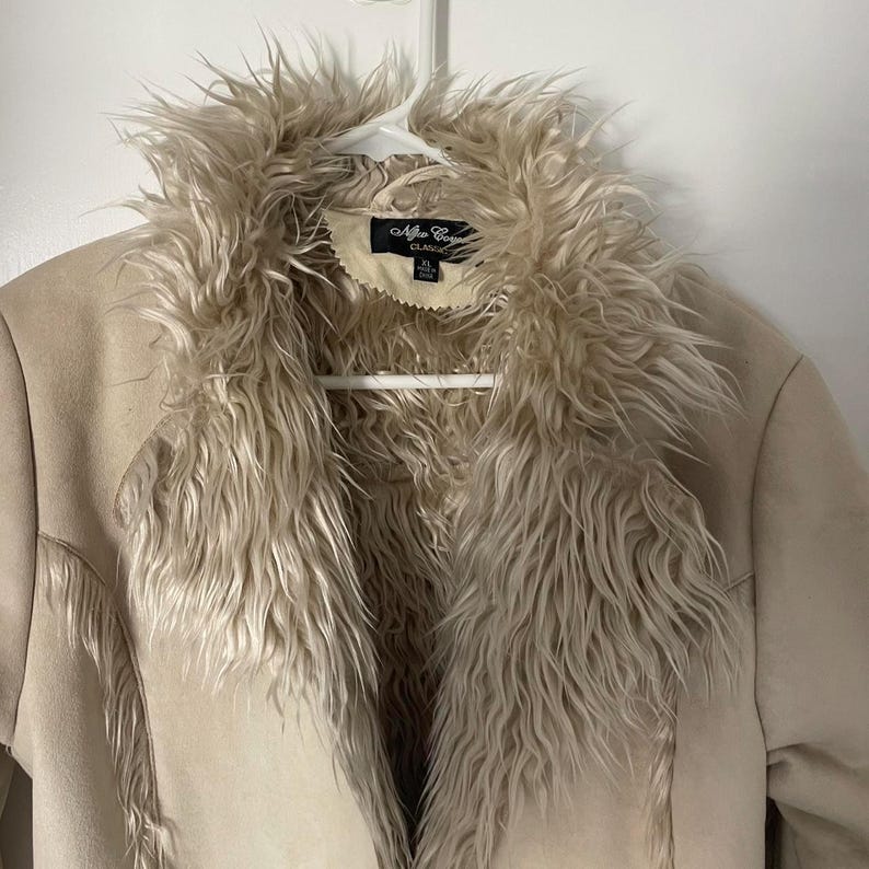 Handmade 70s Penny Lane Suede Shearling Coat - Bohemian Winter Style