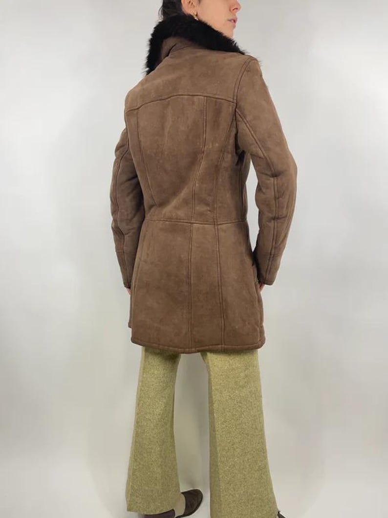 Handmade 70s Toscana Afghan Coat: Genuine Suede & Shearling Fur