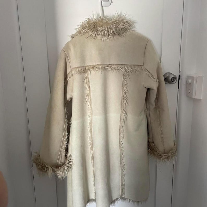 Handmade 70s Penny Lane Suede Shearling Coat - Bohemian Winter Style