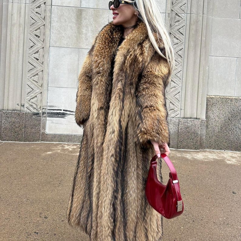 Genuine Fox Fur Full Length Coat: Luxury Winter Fashion