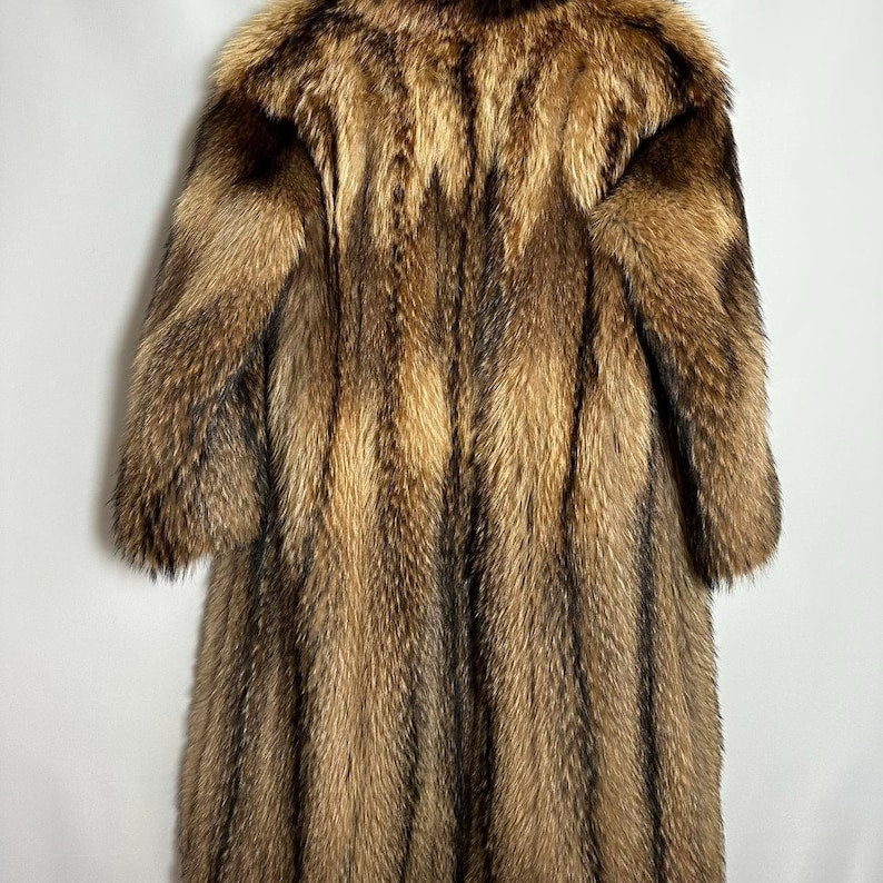 Genuine Fox Fur Full Length Coat: Luxury Winter Fashion