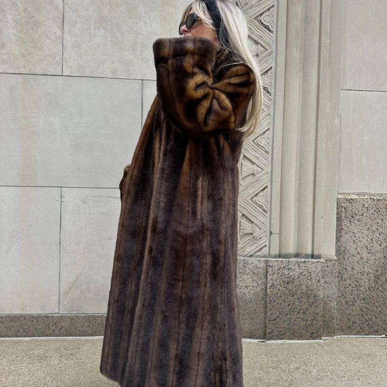 Women's Real Fox Fur Coat: Long Brown Luxury Winter Coat