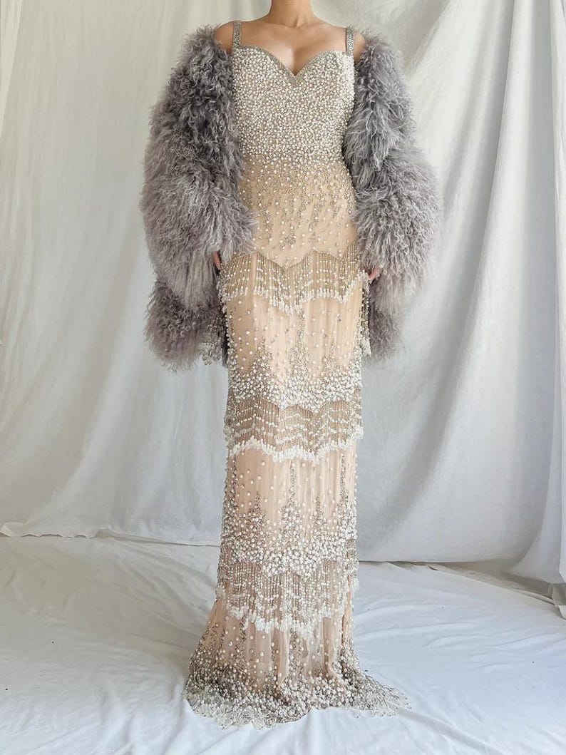 Gray Shearling Coat: Women's Real Fur Winter Outerwear