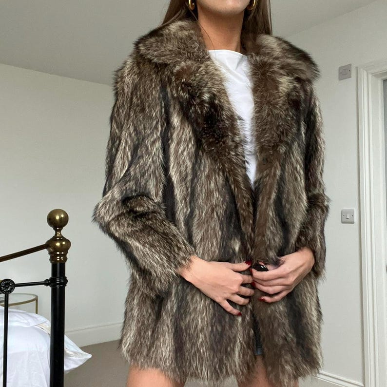 Vintage Natural Mink Fur Long Coat - Oversized Luxury