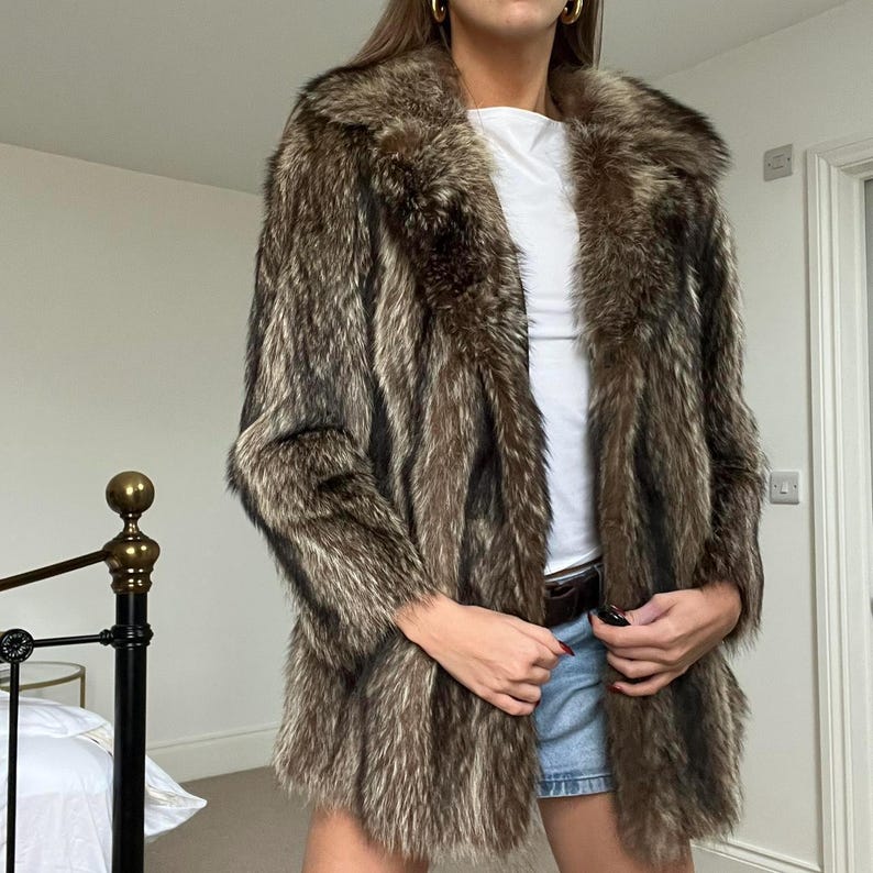 Vintage Natural Mink Fur Long Coat - Oversized Luxury