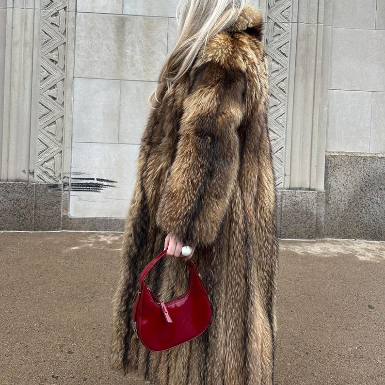 Genuine Fox Fur Full Length Coat: Luxury Winter Fashion