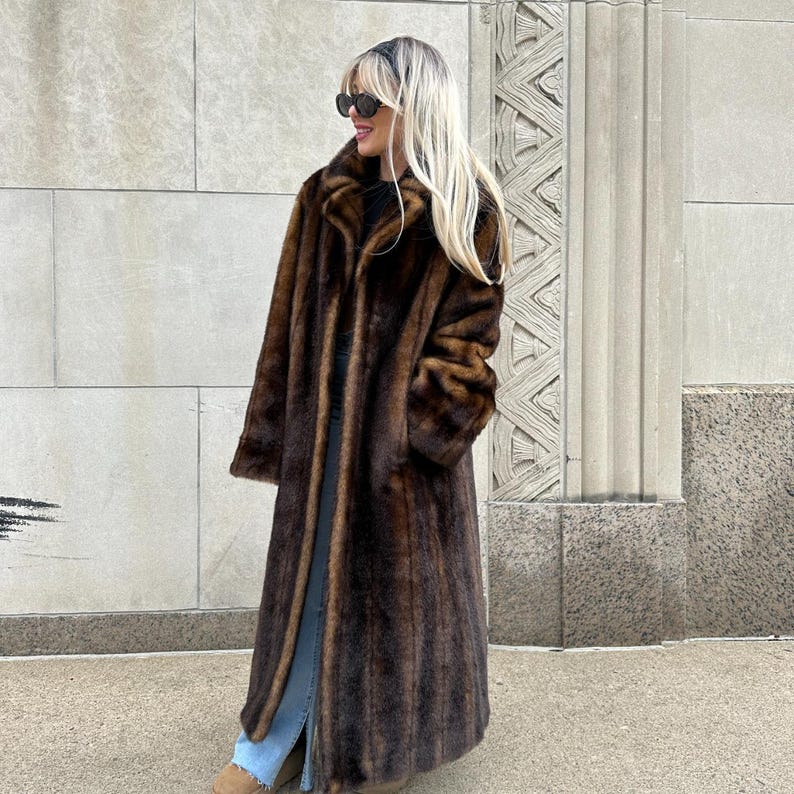 Women's Real Fox Fur Coat: Long Brown Luxury Winter Coat