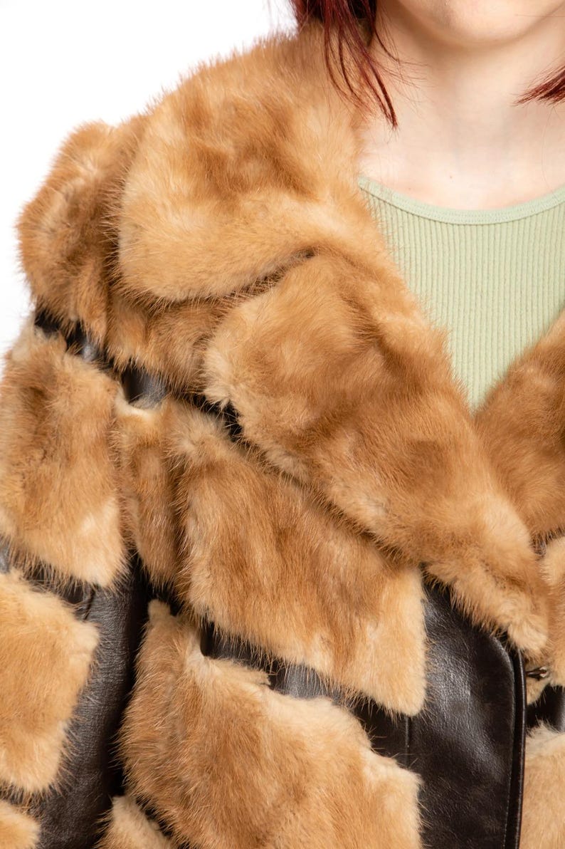 Luxury Brown Mink Fur Coat - Unique Style Leather Lining Mink Coat - Long Mink Natural Coat