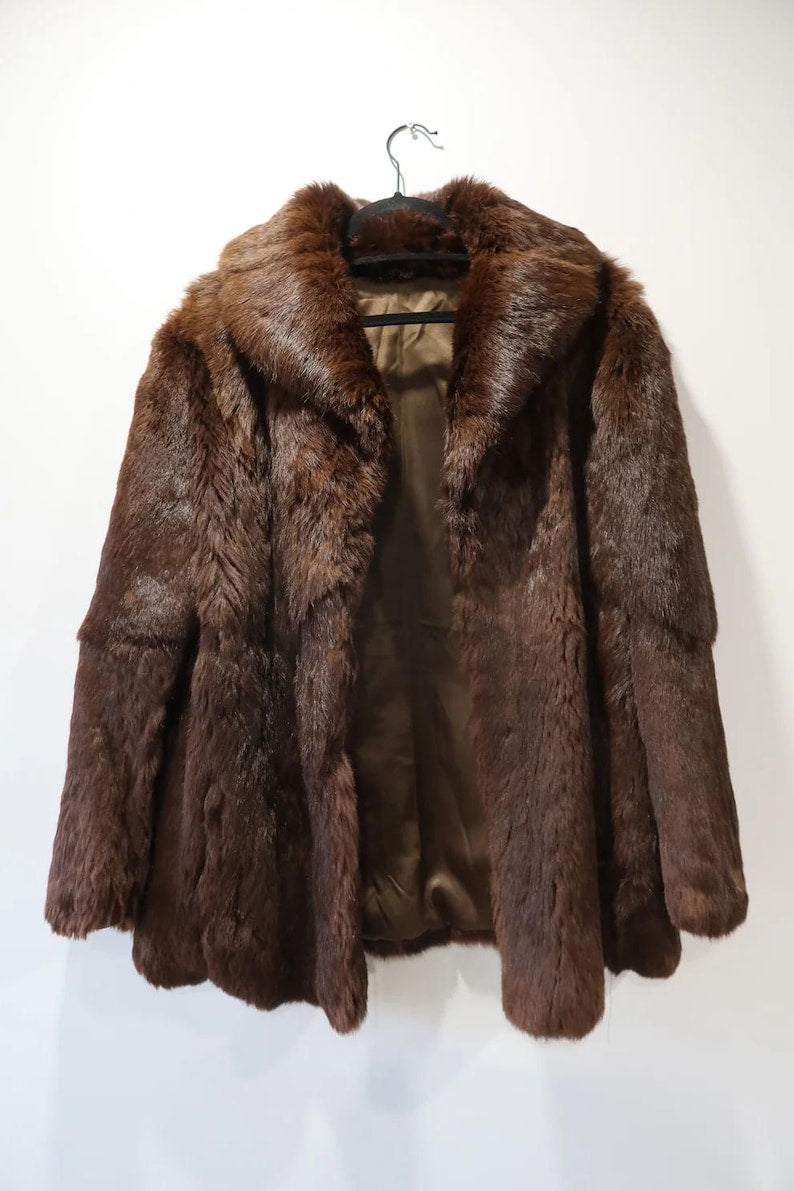 Luxury Brown Mink Coat - Natural Real Mink Fur Coat - Women Outwear Mink Coat