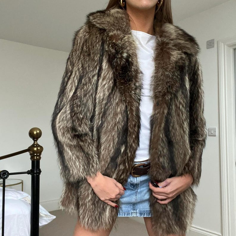 Vintage Natural Mink Fur Long Coat - Oversized Luxury