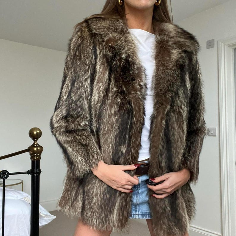 Vintage Natural Mink Fur Long Coat - Oversized Luxury