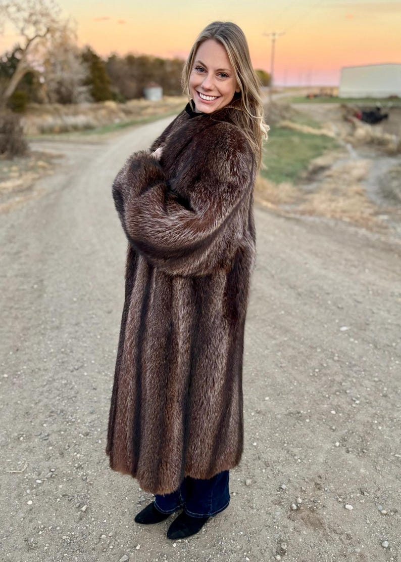 Luxury Mink Fur Long Coat Full Length Stylish Real Shearling